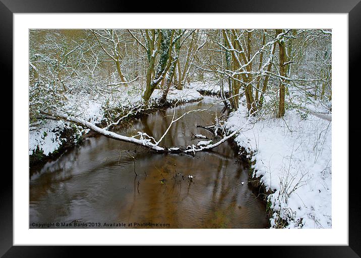River Wey Framed Mounted Print by Mark  F Banks