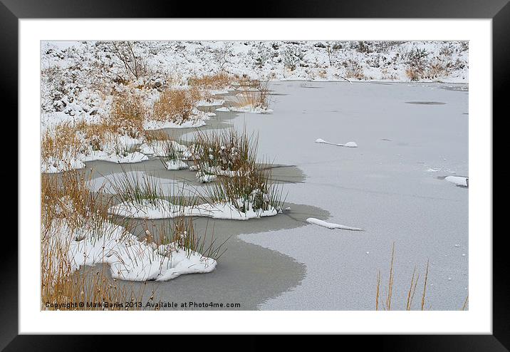 On Frozen Pond Framed Mounted Print by Mark  F Banks