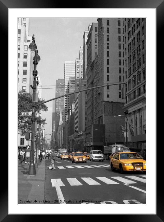 Taxi to 5th Avenue Framed Mounted Print by Ian Lintern
