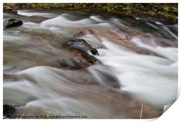 FAST FLOWING WATER Print by malcolm fish