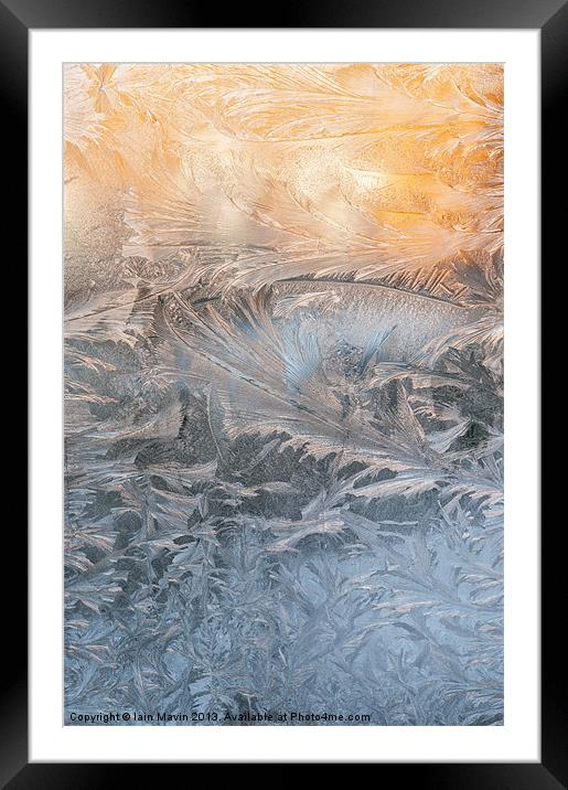 Frost on a window Framed Mounted Print by Iain Mavin