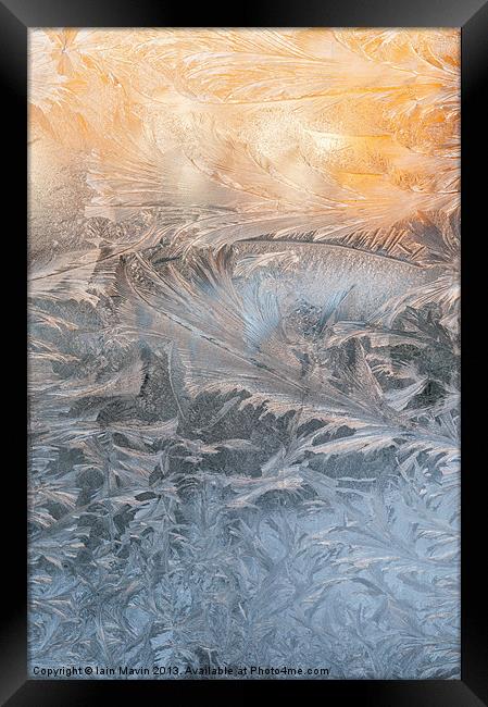 Frost on a window Framed Print by Iain Mavin