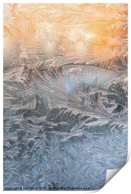 Frost on a window Print by Iain Mavin