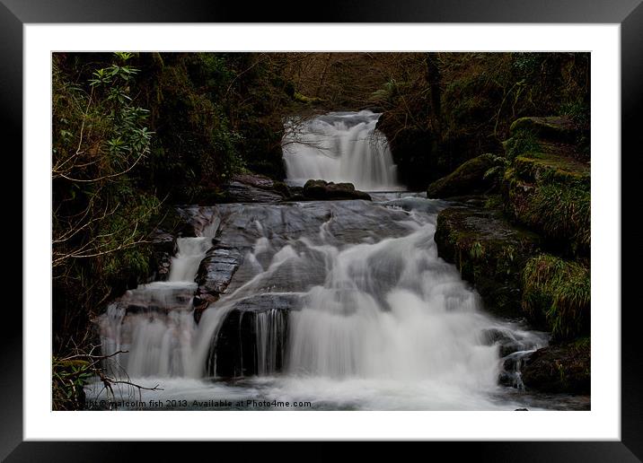 WATERSMEET FALLS Framed Mounted Print by malcolm fish
