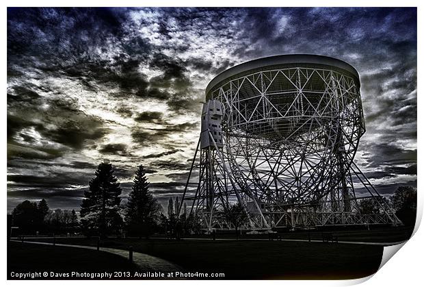 Jodrell Bank Radio Telescope Dish Print by Daves Photography
