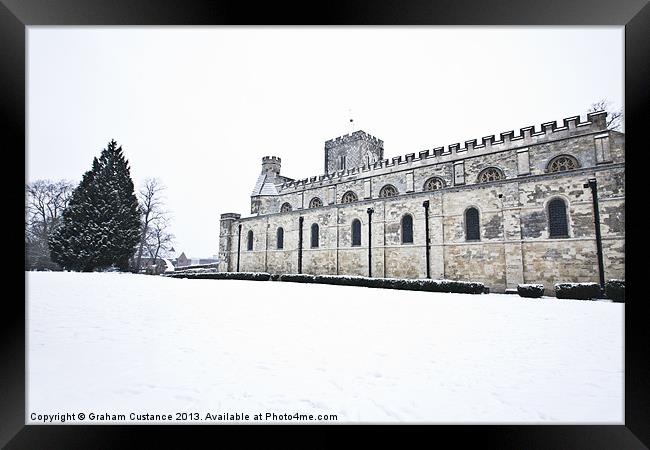Priory Church in Winter Framed Print by Graham Custance