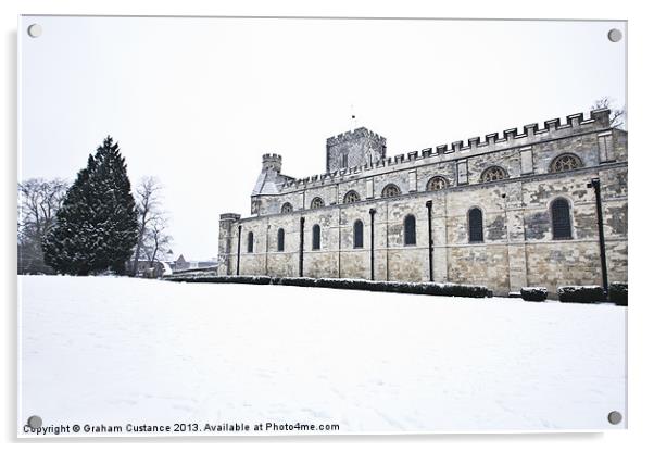 Priory Church in Winter Acrylic by Graham Custance