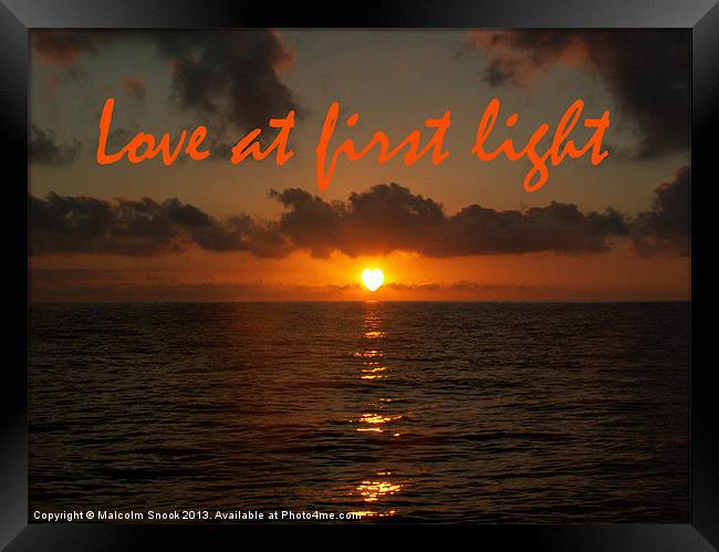 Love At First Light Framed Print by Malcolm Snook