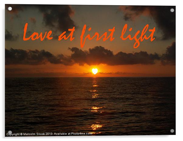 Love At First Light Acrylic by Malcolm Snook