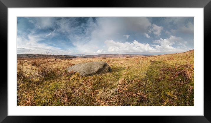 Moscar Moor Panorma Framed Mounted Print by Jonathan Swetnam