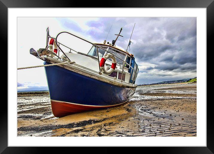 Estuary Boat at Low Tide Framed Mounted Print by Andy Anderson