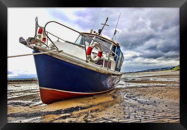 Estuary Boat at Low Tide Framed Print by Andy Anderson