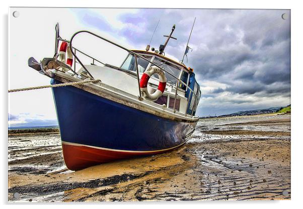 Estuary Boat at Low Tide Acrylic by Andy Anderson
