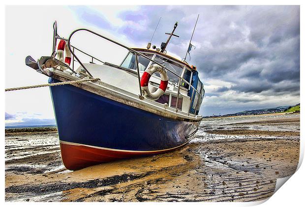 Estuary Boat at Low Tide Print by Andy Anderson