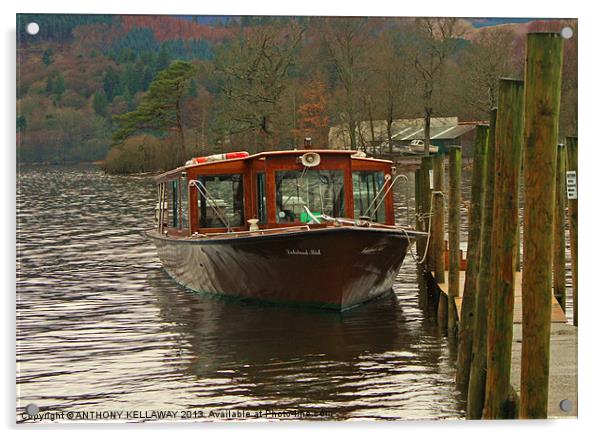 Derwent Water cruiser Lakeland Mist Acrylic by Anthony Kellaway