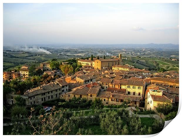 Tuscan Rooftops Print by peter tachauer