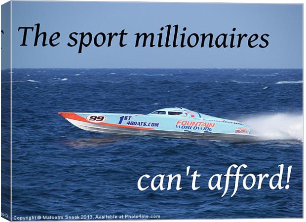 What Millionaires Cant Afford Canvas Print by Malcolm Snook