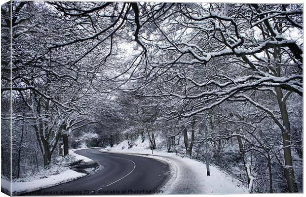 Mousehold heath winter road England Canvas Print by Jordan Browning Photo