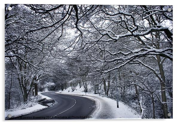 Mousehold heath winter road England Acrylic by Jordan Browning Photo