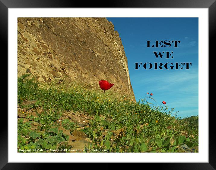 Lest We Forget Framed Mounted Print by Malcolm Snook