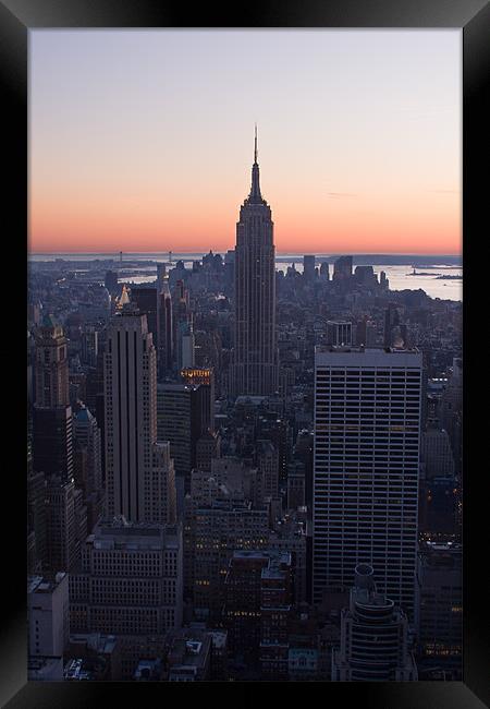 Empire State at dusk Framed Print by Adam Clarkson