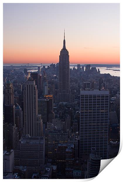 Empire State at dusk Print by Adam Clarkson
