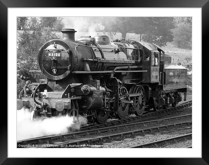 LMS Ivatt Class 4 2-6-0 No.43106 Framed Mounted Print by William Kempster