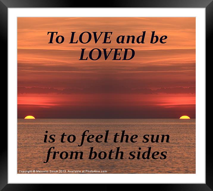 To Love And Be Loved Framed Mounted Print by Malcolm Snook