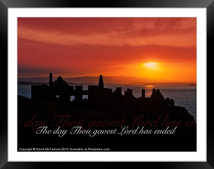 The Day is Ended sunset Framed Mounted Print by David McFarland