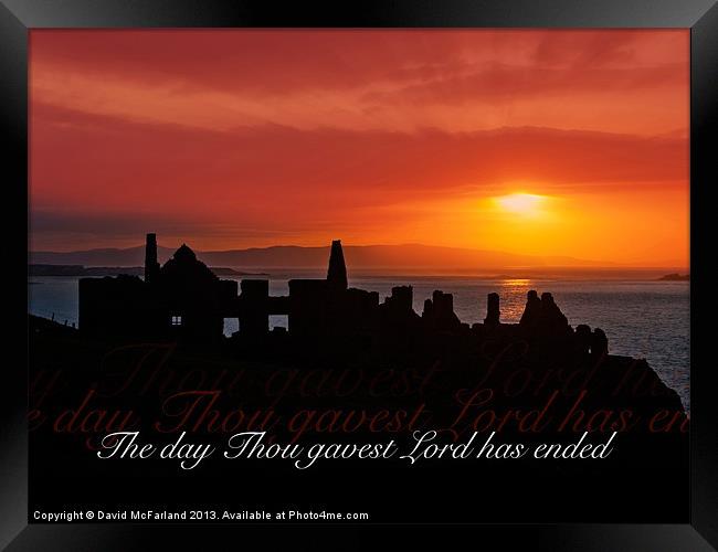 The Day is Ended sunset Framed Print by David McFarland