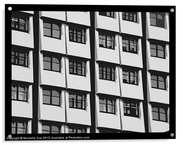 Black and White Windows Acrylic by Michelle Orai