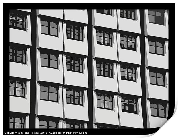 Black and White Windows Print by Michelle Orai