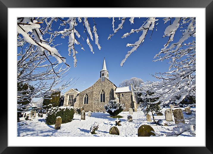 St Marys Church A Winter Frame Framed Mounted Print by Paul Macro