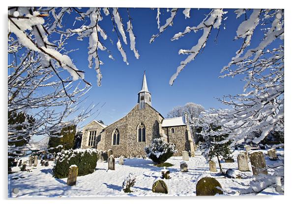 St Marys Church A Winter Frame Acrylic by Paul Macro