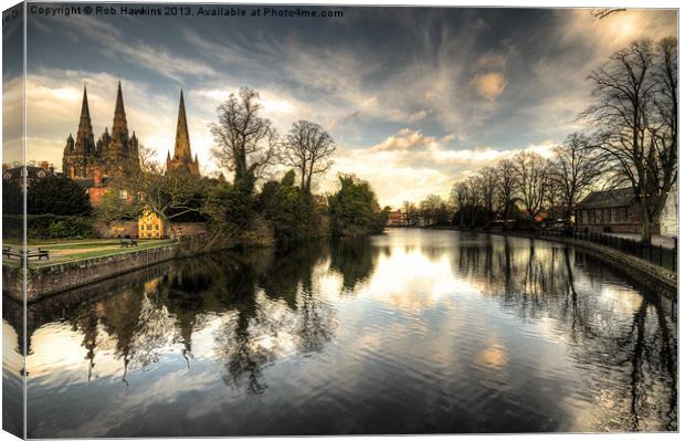 Reflections over Lichfield Canvas Print by Rob Hawkins