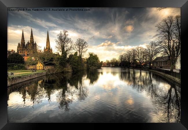 Reflections over Lichfield Framed Print by Rob Hawkins