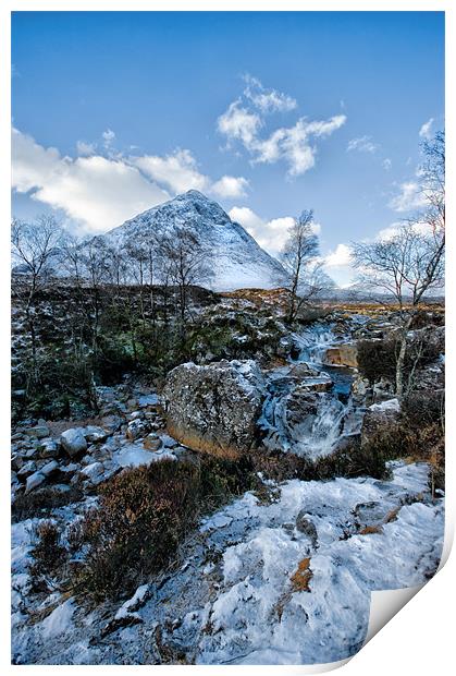 Icy Buachaille Etive Mor Print by Jacqi Elmslie