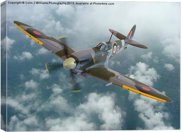 Spitfire In The Clouds 1 Canvas Print by Colin Williams Photography