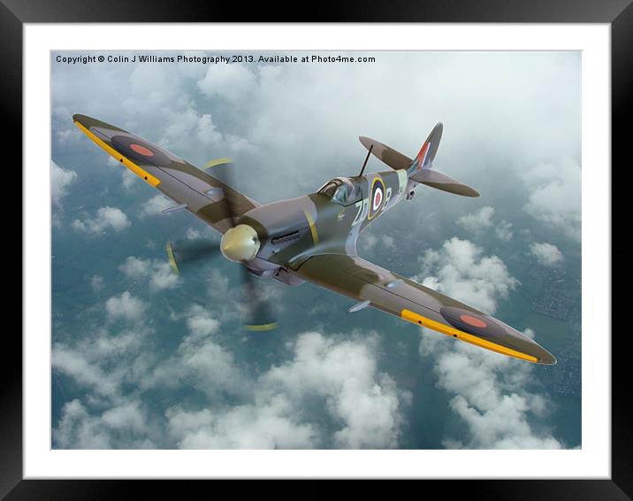 Spitfire In The Clouds 1 Framed Mounted Print by Colin Williams Photography