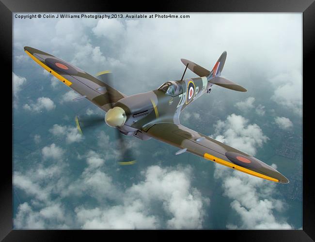 Spitfire In The Clouds 1 Framed Print by Colin Williams Photography