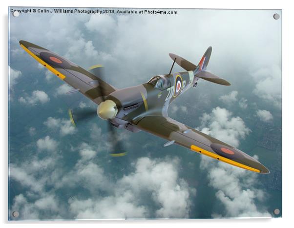 Spitfire In The Clouds 1 Acrylic by Colin Williams Photography