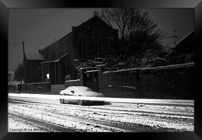 ice snow and roads Framed Print by Lee Daly