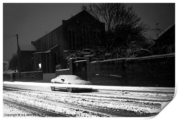 ice snow and roads Print by Lee Daly