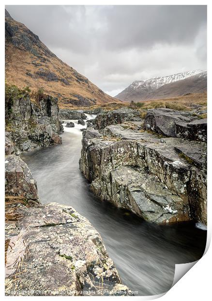 River Etive Gorge Print by Chris Frost