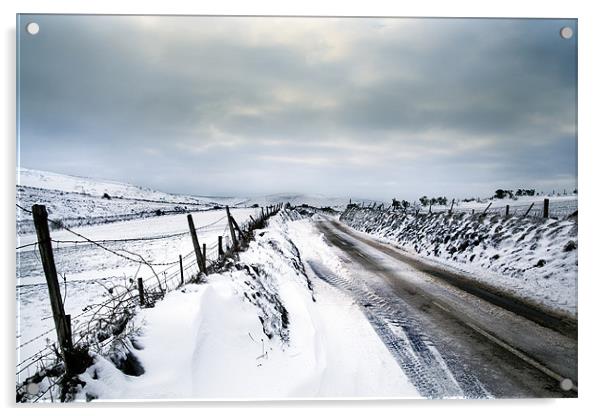 A Snowy Journey Acrylic by Simon West