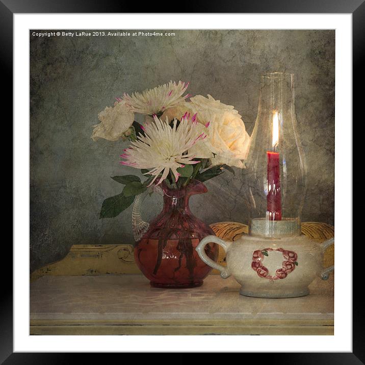 Candlelight Framed Mounted Print by Betty LaRue