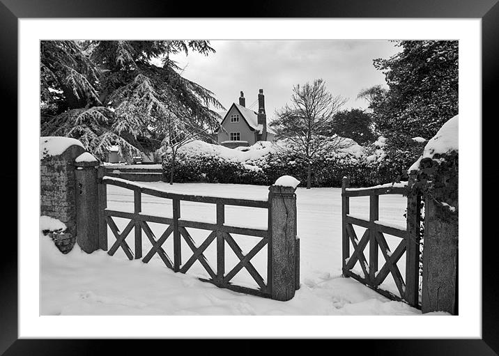 Norfolk Winter Farmhouse Framed Mounted Print by Darren Burroughs