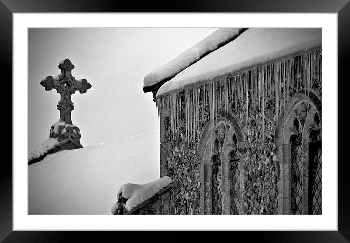 Winter Church Framed Mounted Print by Darren Burroughs