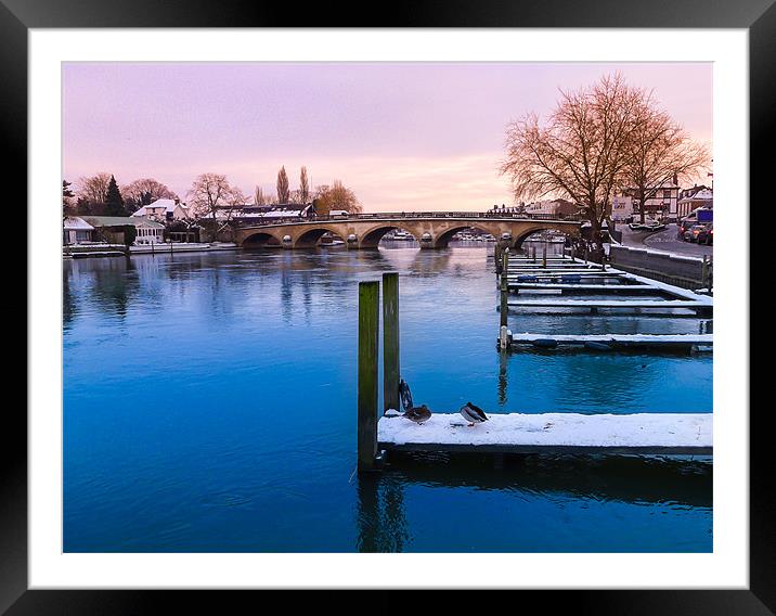The river Thames Framed Mounted Print by Oxon Images
