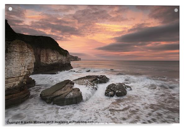 Thornwick Bay Sunrise 2 Acrylic by Martin Williams